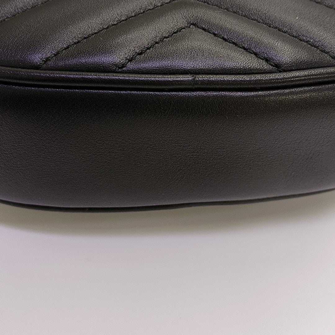 GG Marmont Small Quilted Calfskin Black