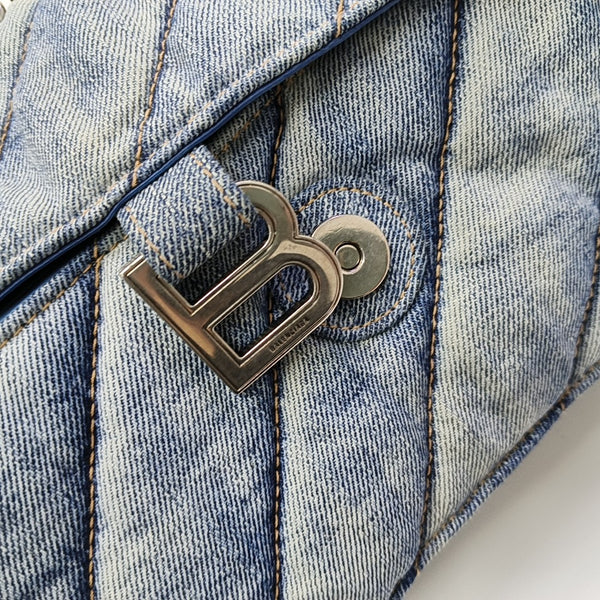 Crush Small Quilted Denim Blue