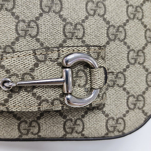 Horsebit 1955 Mini Monogram Coated Canvas Beige
