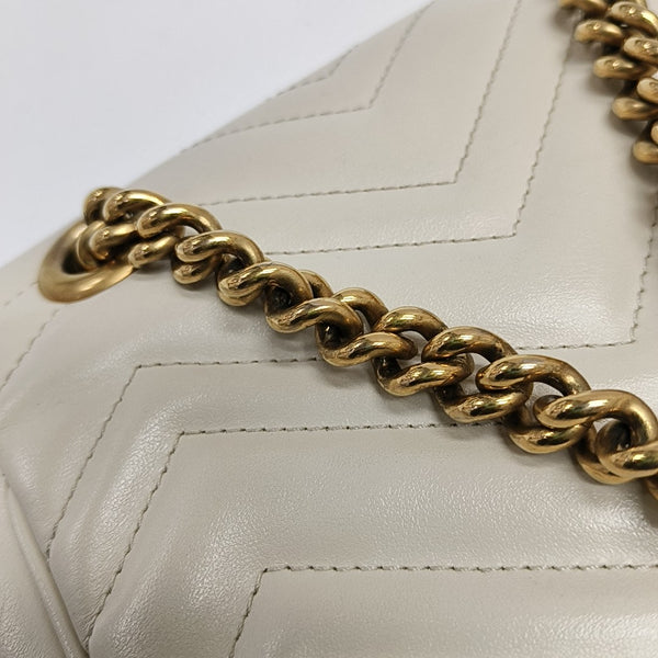 GG Marmont Mini Quilted Calfskin White