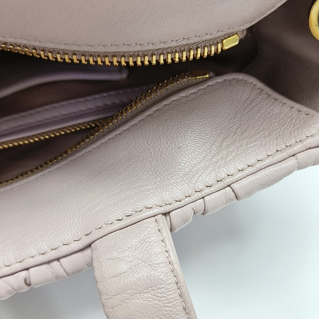 Quilted Lambskin Tote Bag Pink
