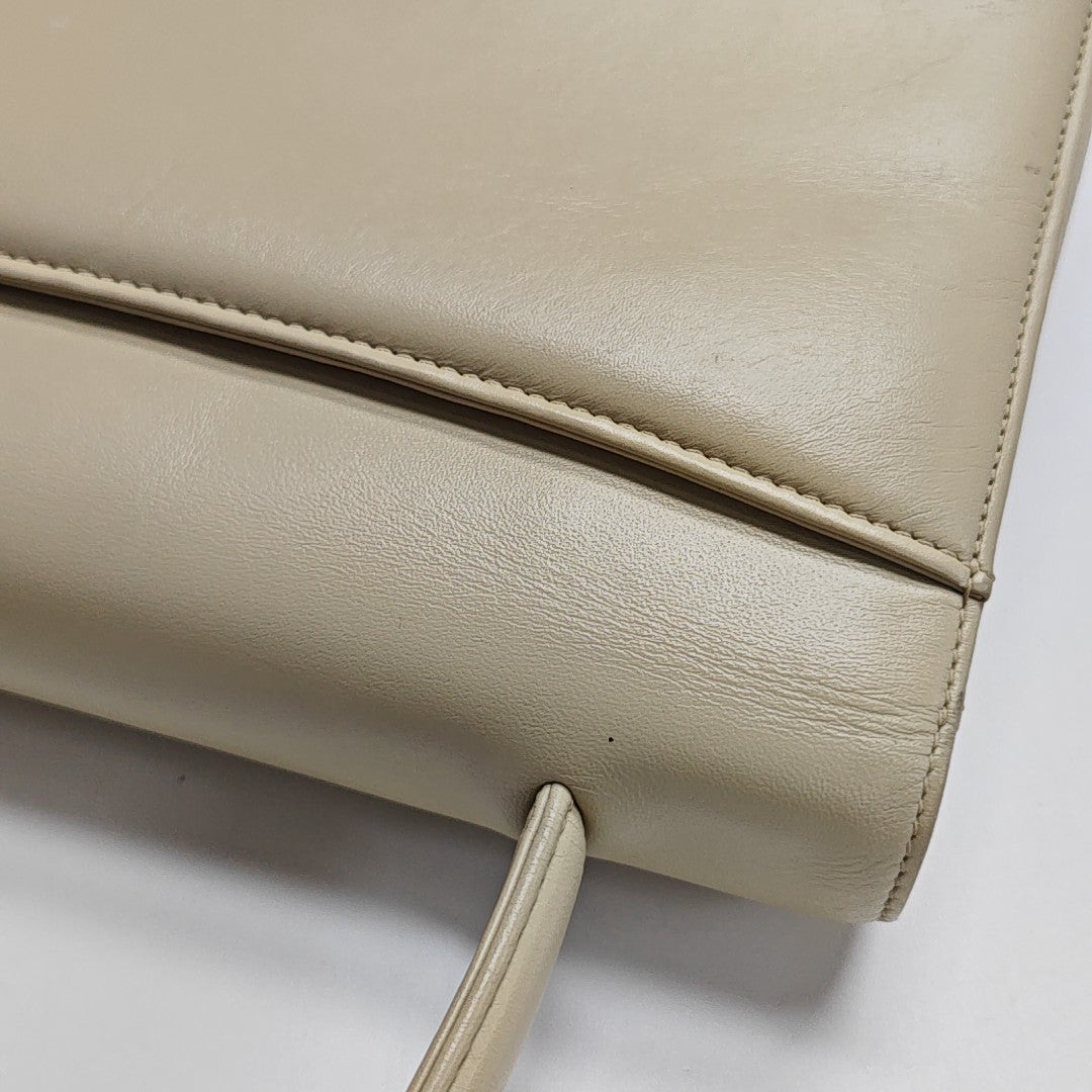 Calfskin Top Handle Bag Beige