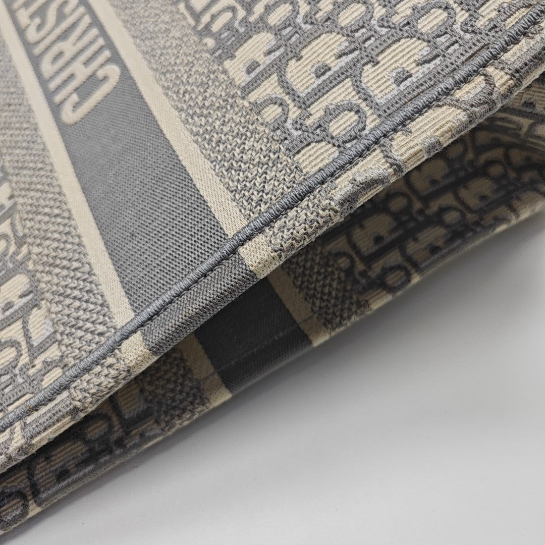 Book Tote Large Oblique Canvas Gray
