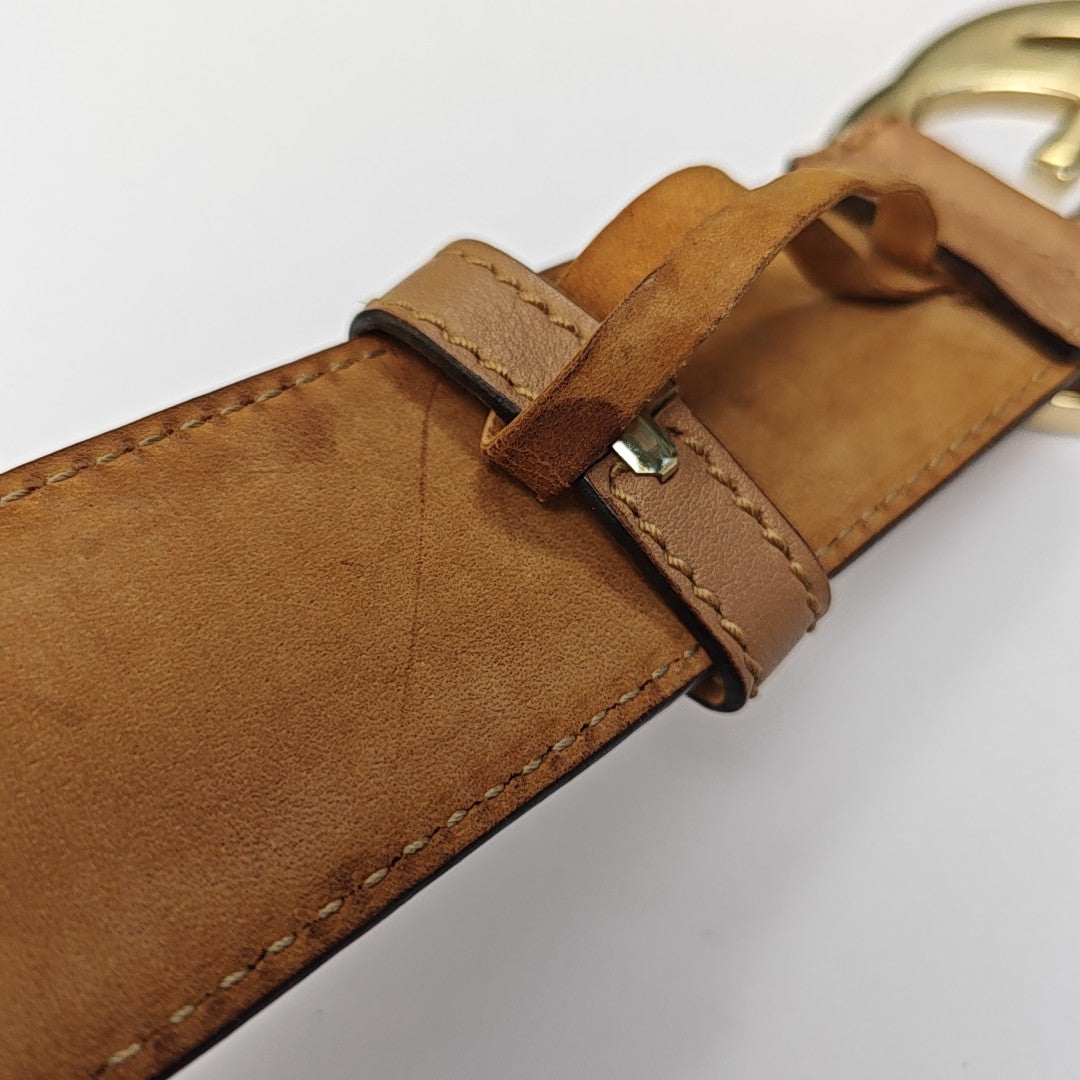 Leather Belt Beige