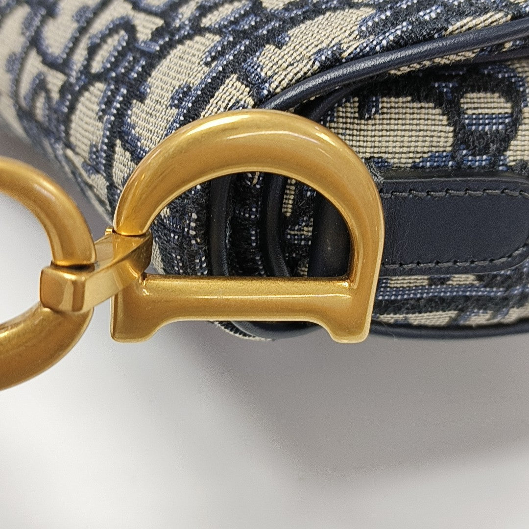 Saddle Mini Oblique Canvas Blue