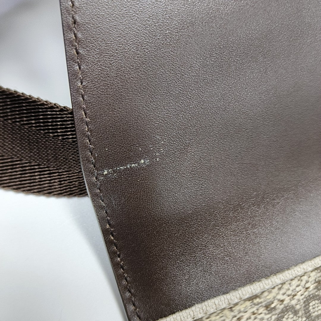 Monogram Coated Canvas Crossbody Bag Beige