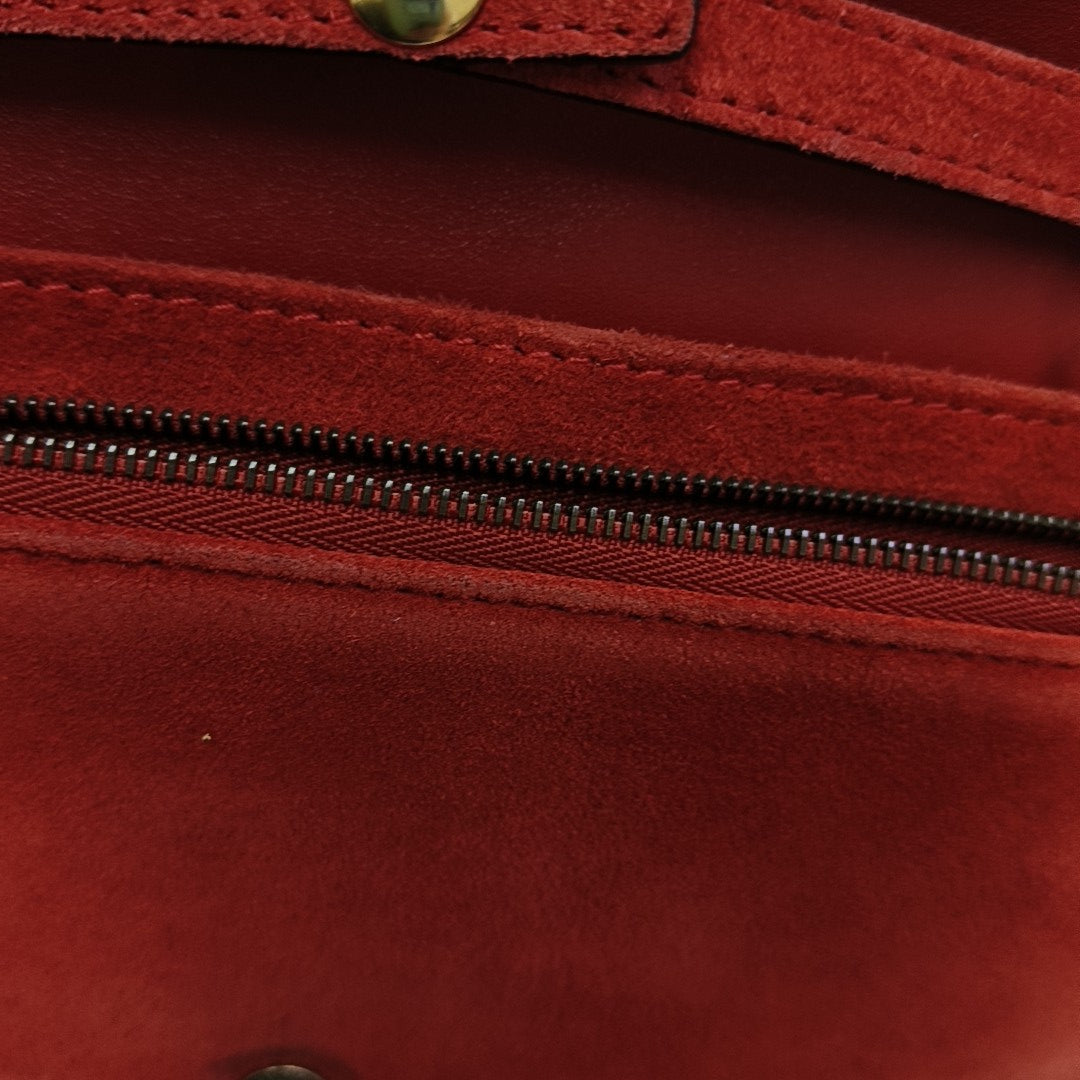 Suede Shoulder Bag Red