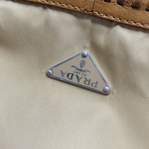 Fabric Top Handle Bag Beige