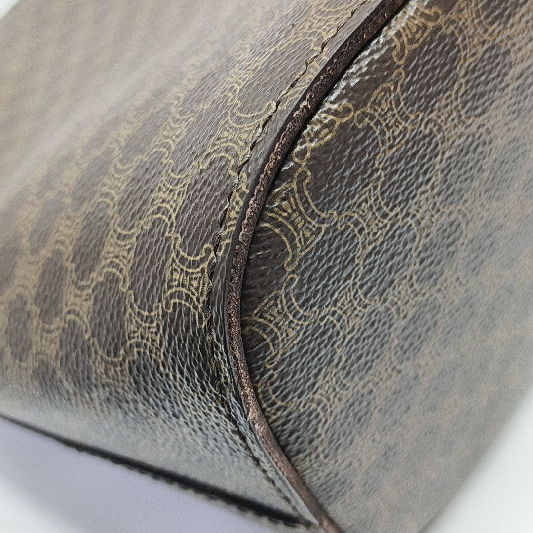 Coated Canvas Clutch Brown