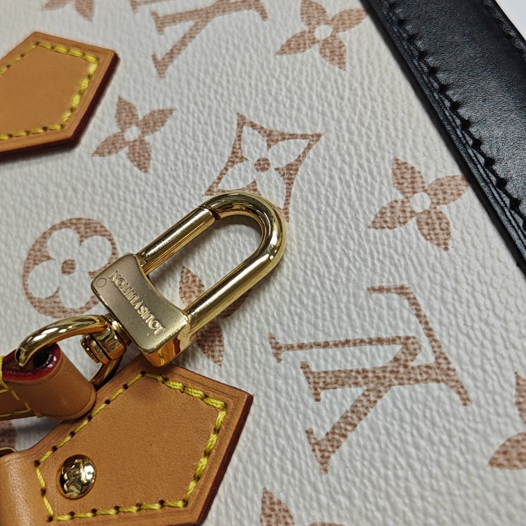 ALMA Super Mini Monogram Coated Canvas Beige
