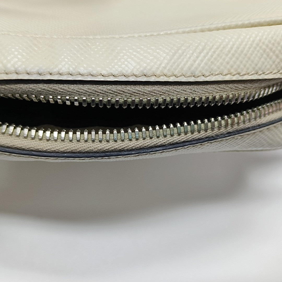 Saffiano Calfskin Shoulder Bag White