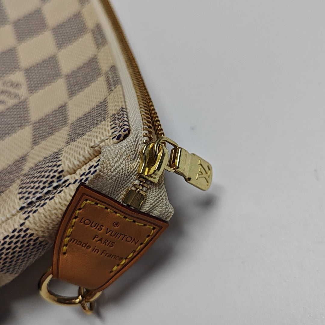 ACCESSOIRES Mini Damier Azur Coated Canvas White