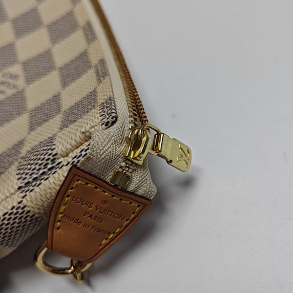 ACCESSOIRES Mini Damier Azur Coated Canvas White