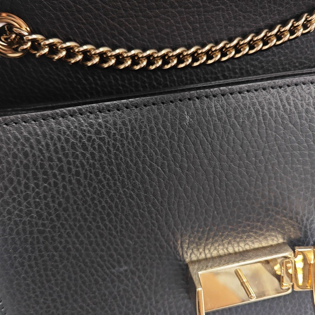Interlocking G Small Calfskin Black