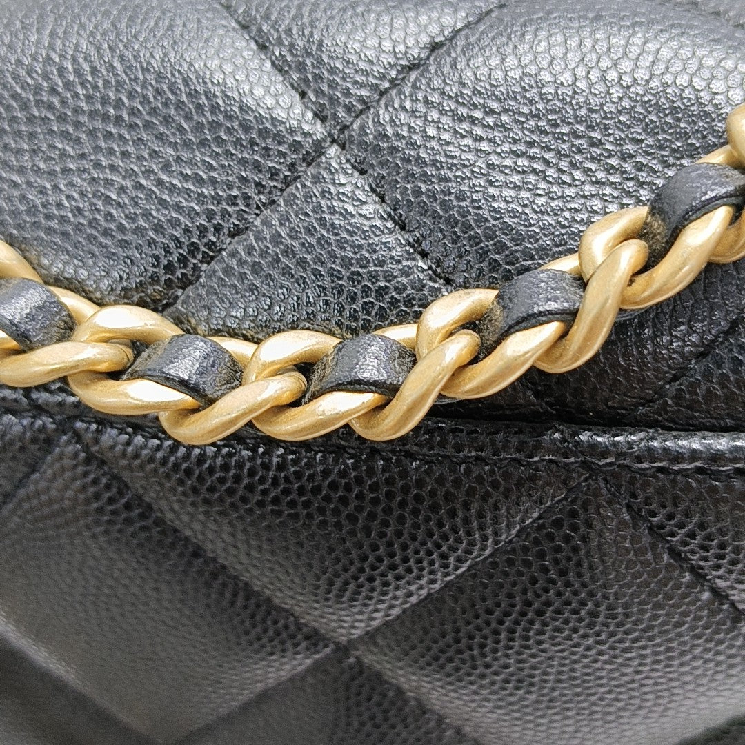 Quilted Grained Calfskin Black