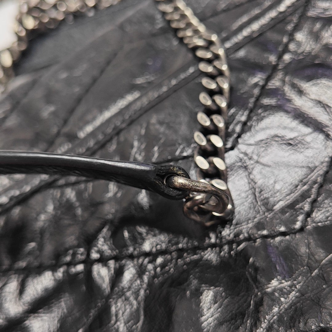 NIKI Small Chevron Calfskin Black