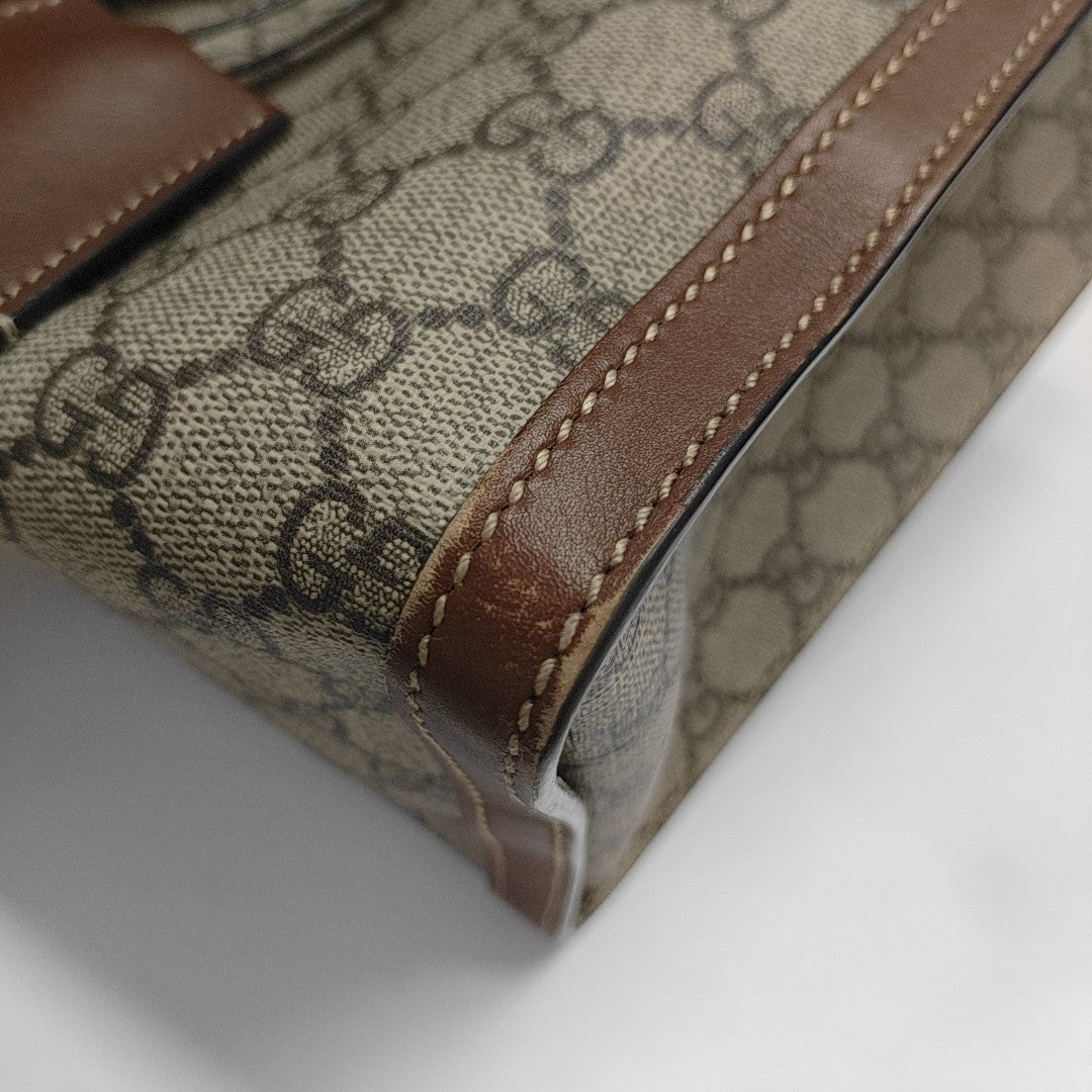 Padlock Medium Monogram Coated Canvas Beige