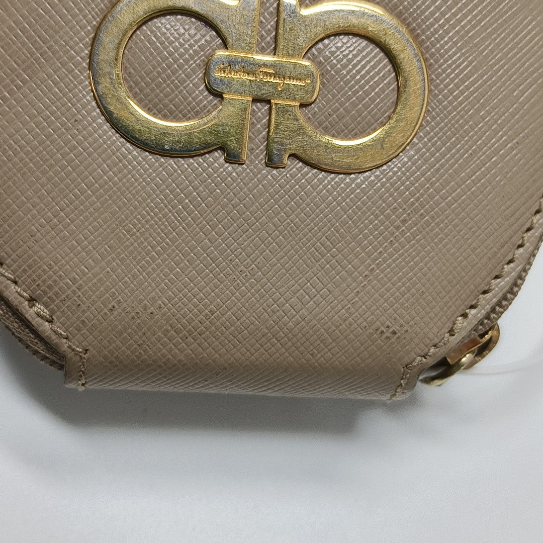 Leather Coin Purse Beige