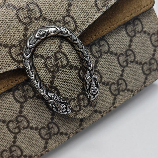 Dionysus Super Mini Monogram Coated Canvas Beige