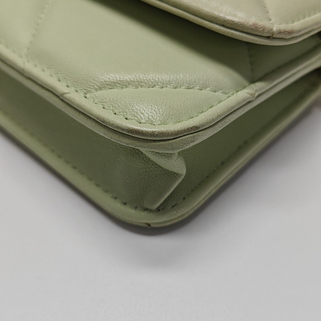 CHANEL 19 Small Quilted Lambskin Green