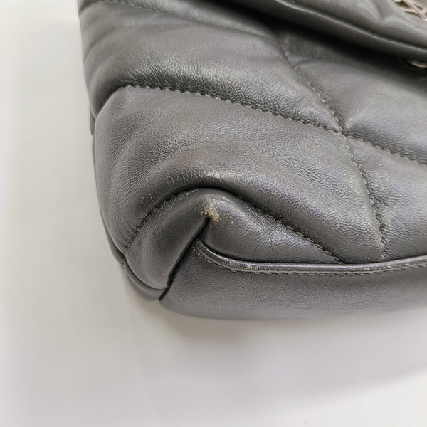 LOULOU Small Quilted Lambskin Gray