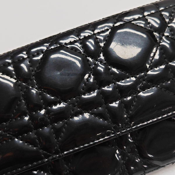 Lady Dior Small Quilted Patent Leather Black
