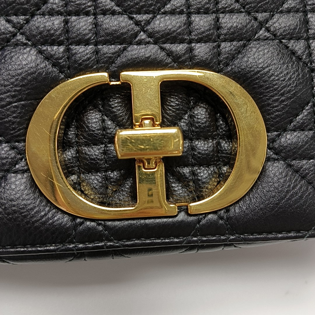 Dior Caro Small Cannage Calfskin Black