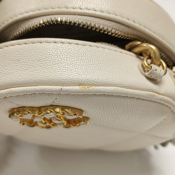 CHANEL 19 Small Quilted Lambskin White