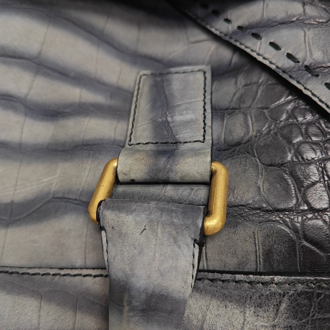 Calfskin Top Handle Bag Gray