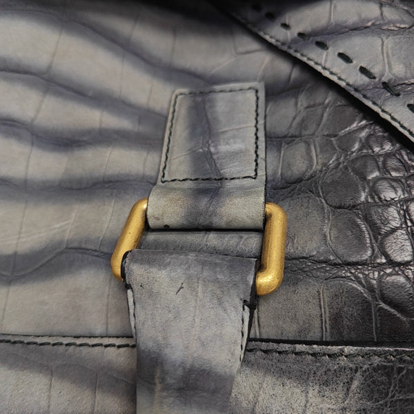 Calfskin Top Handle Bag Gray