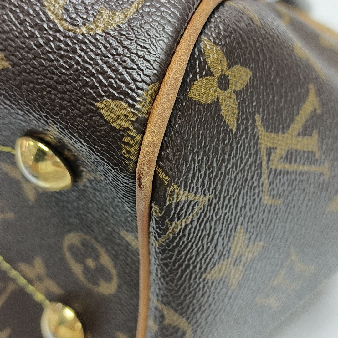 Monogram Coated Canvas Top Handle Bag Brown