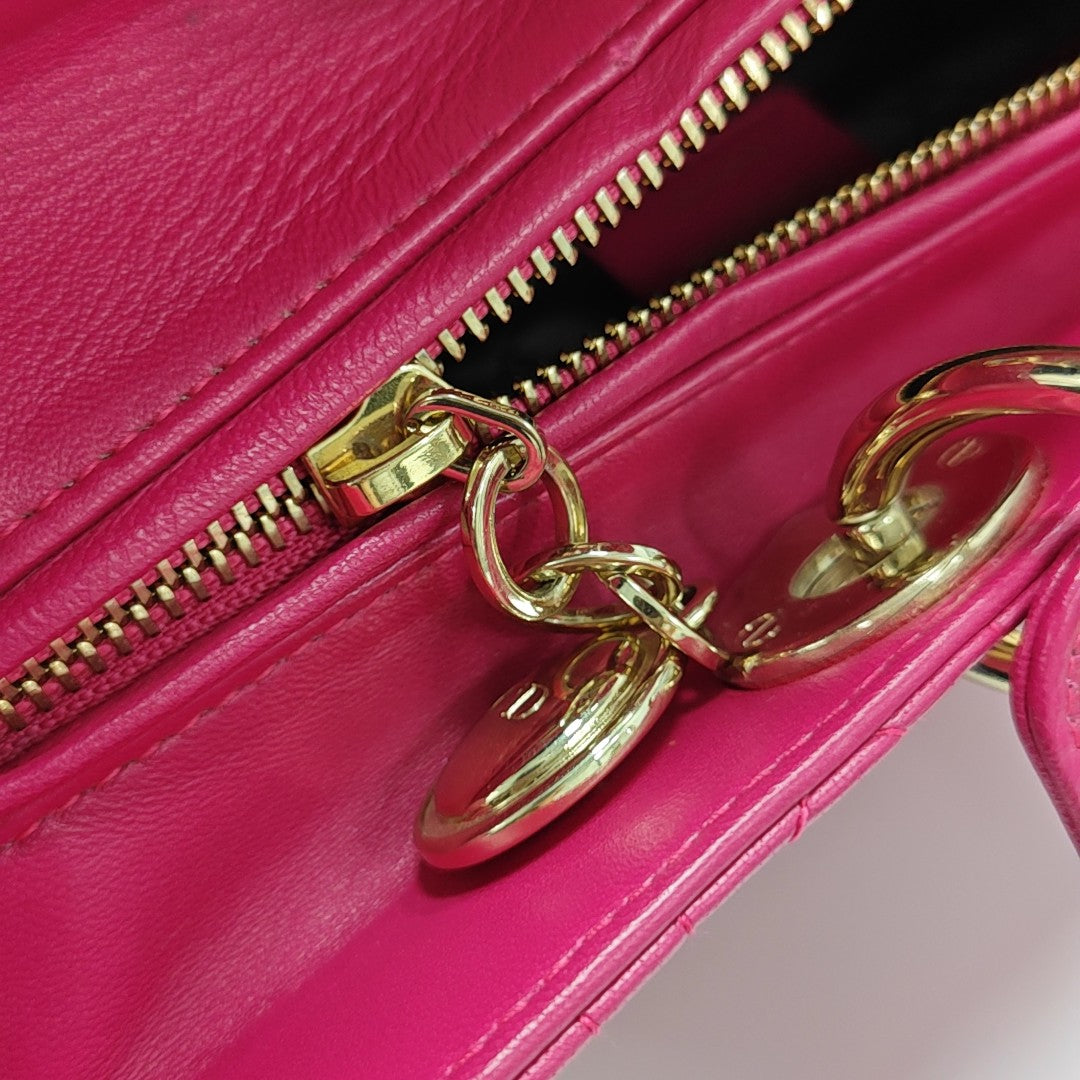 Lady Dior Large Cannage Lambskin Red