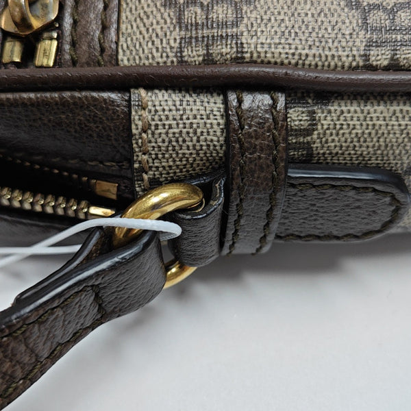 Coated Canvas Crossbody Bag Beige