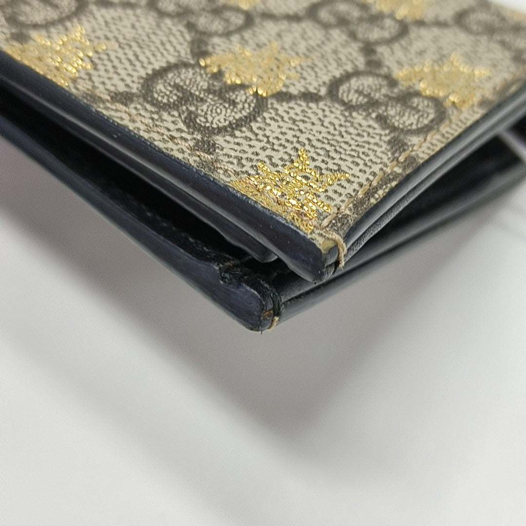 GG Supreme Monogram Coated Canvas Beige Card Holder