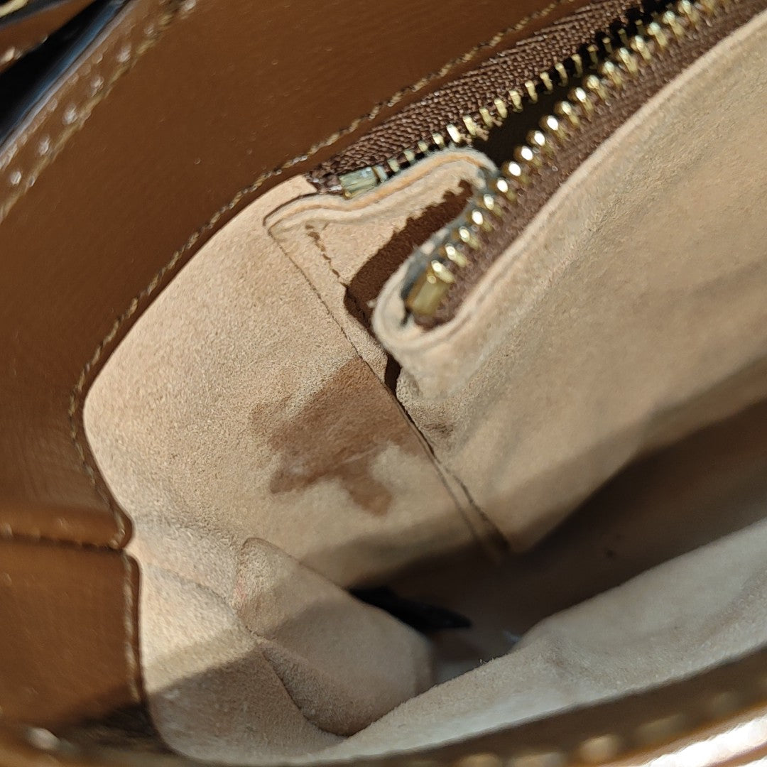 Horsebit 1955 Medium Monogram Coated Canvas Beige