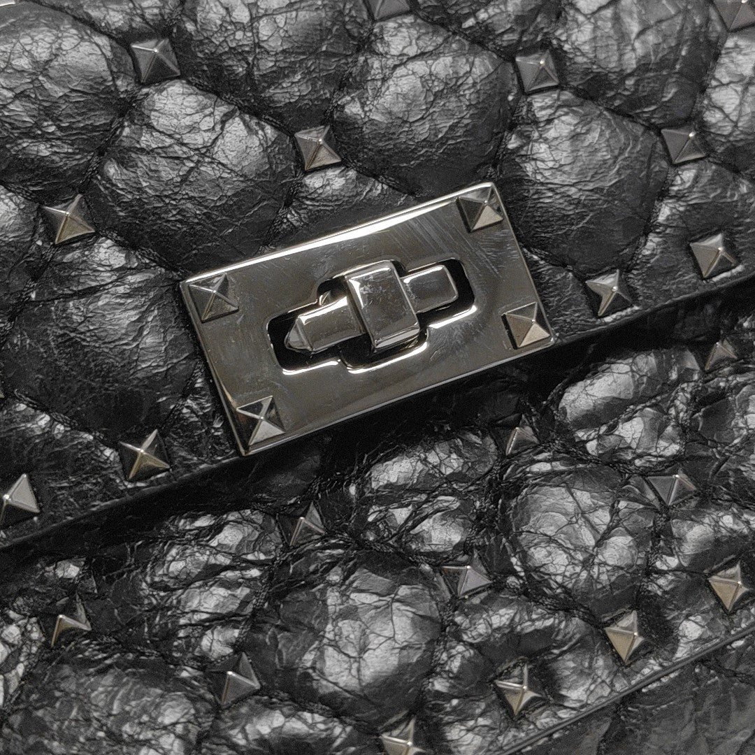 Rockstud Lambskin Black