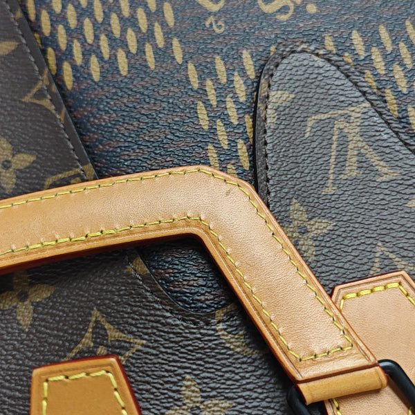 SAC PLAT Damier Ebene Coated Canvas Brown