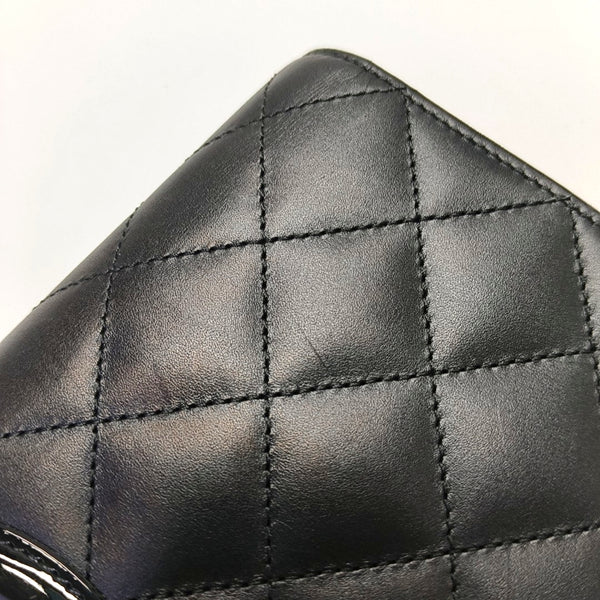 Authenticated pre-owned  CAMBON Quilted Calfskin Black Wallet - Wallet at Looply