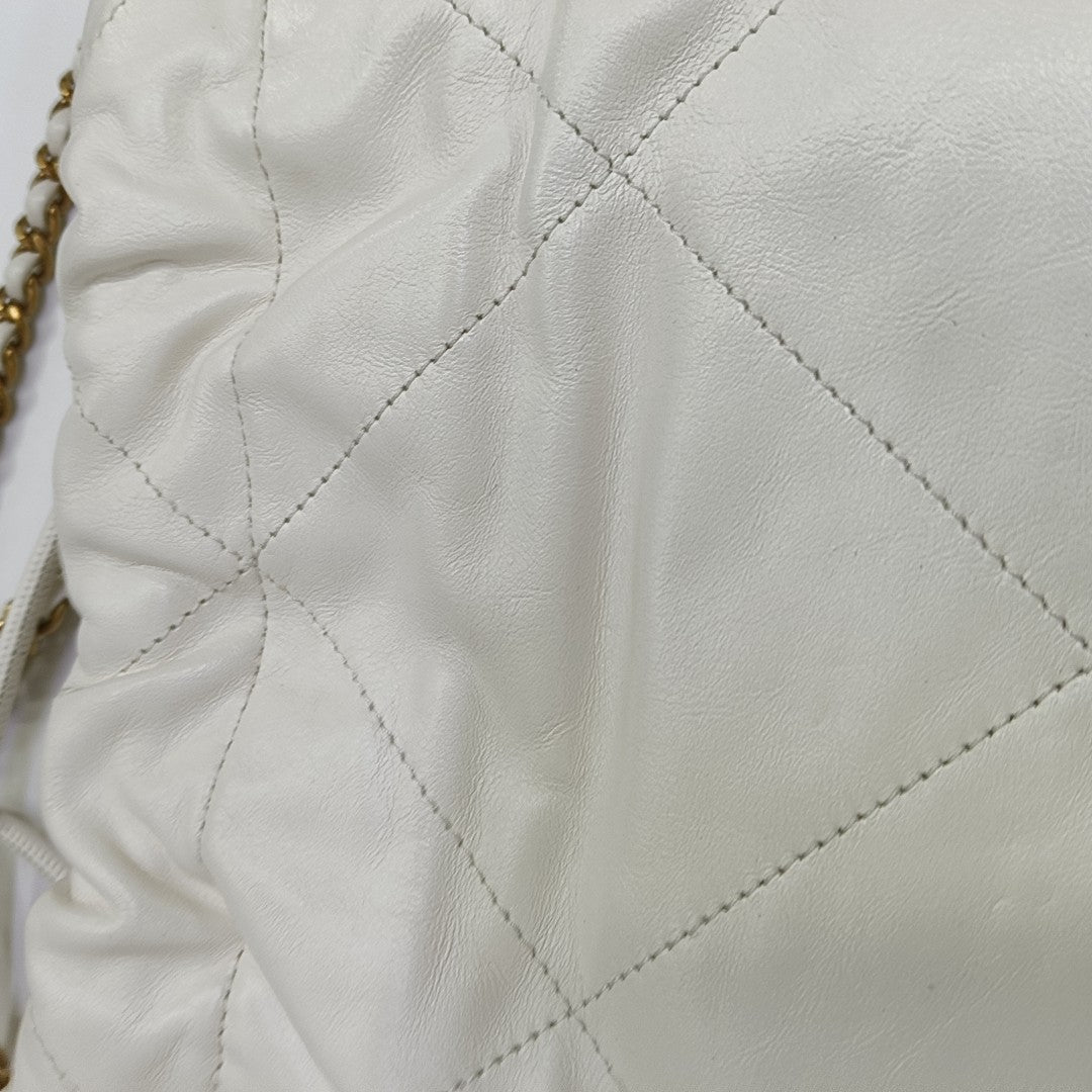 CHANEL 22 Mini Quilted Calfskin White