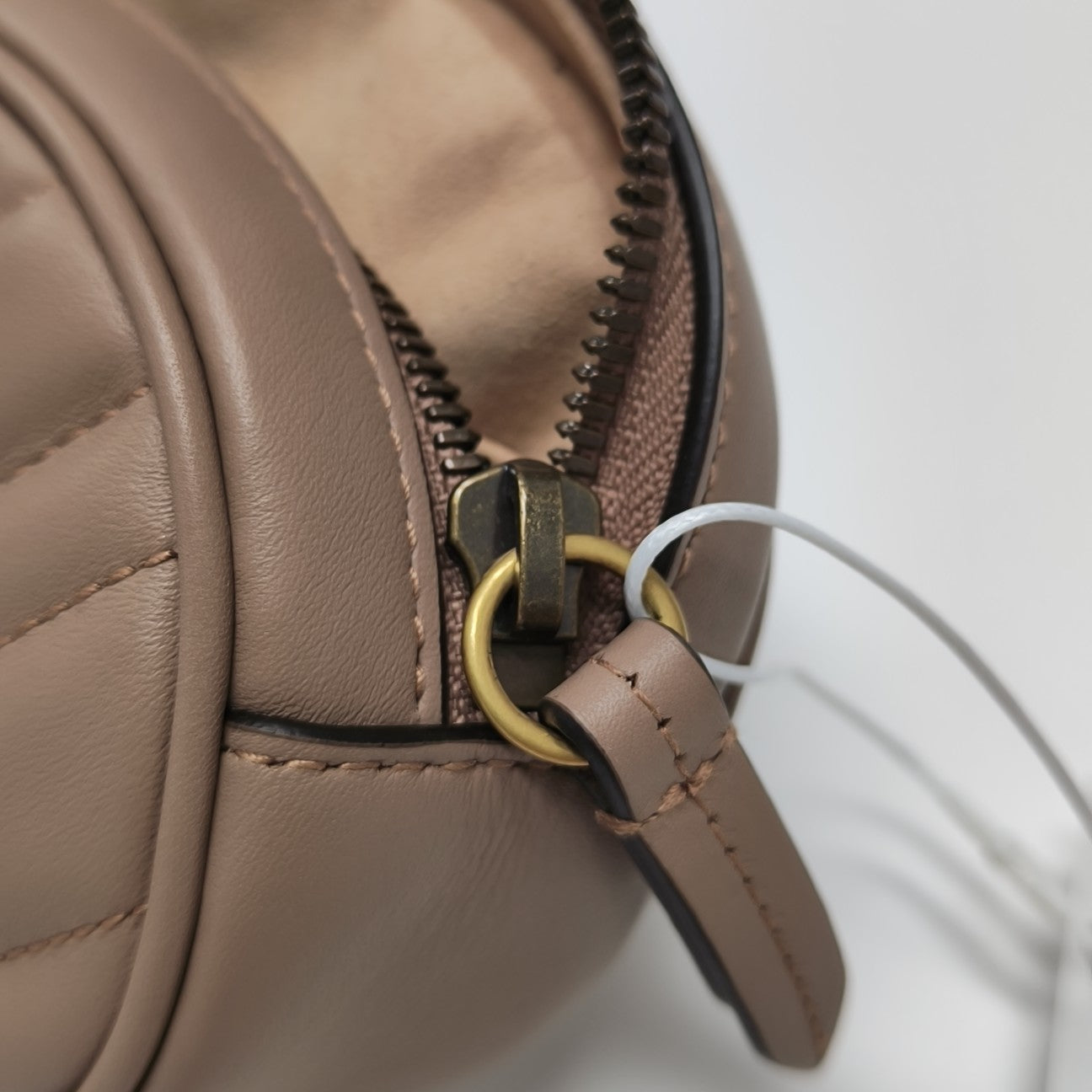 GG Marmont Super Mini Quilted Calfskin Beige