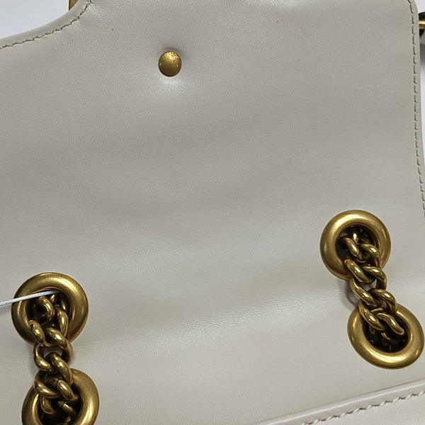 GG Marmont Mini Quilted Calfskin White
