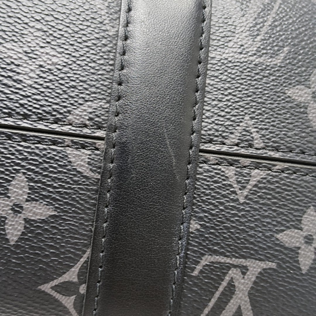 KEEPALL Monogram Coated Canvas Black