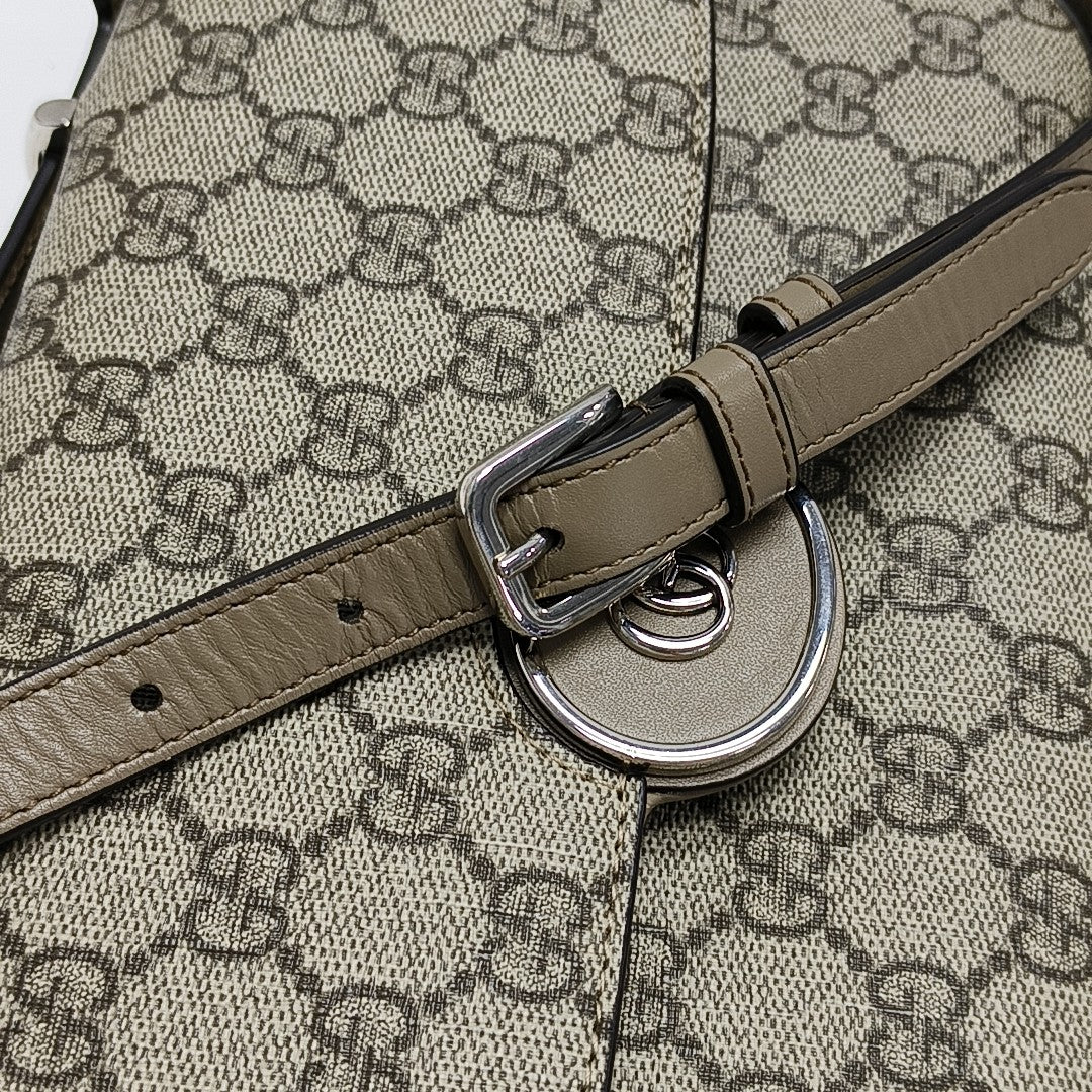 PETITE Small Monogram Coated Canvas Gray