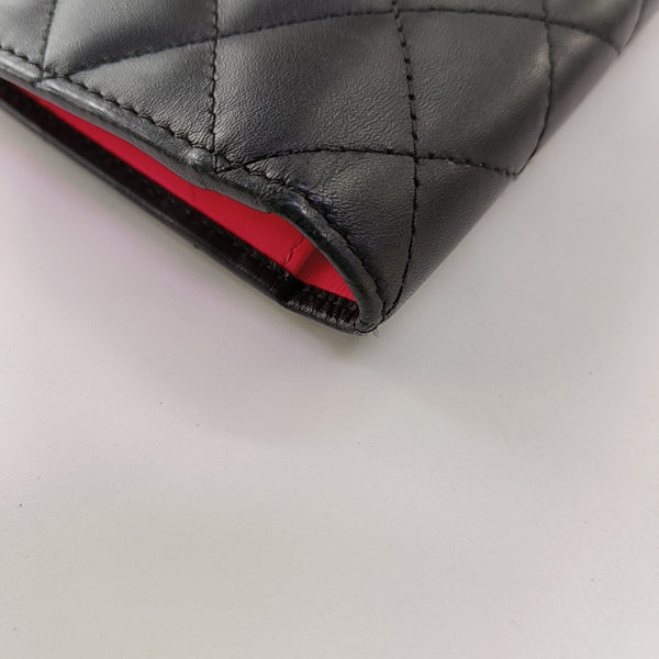 CAMBON Quilted Calfskin Black Wallet