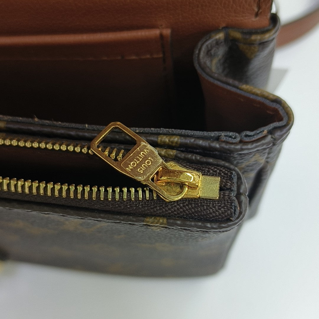 MARCEAU Monogram Coated Canvas Brown