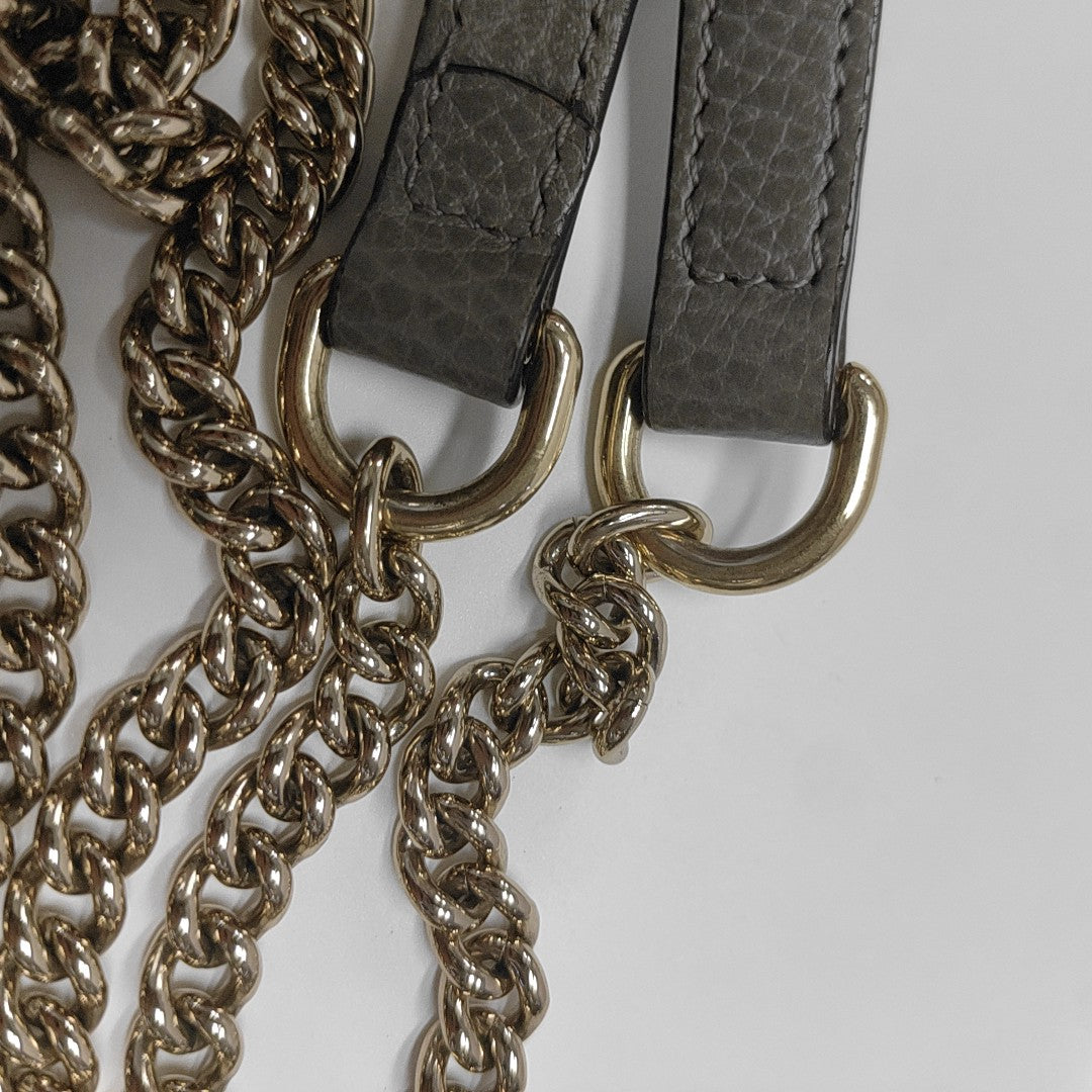 Interlocking G Small Calfskin Gray