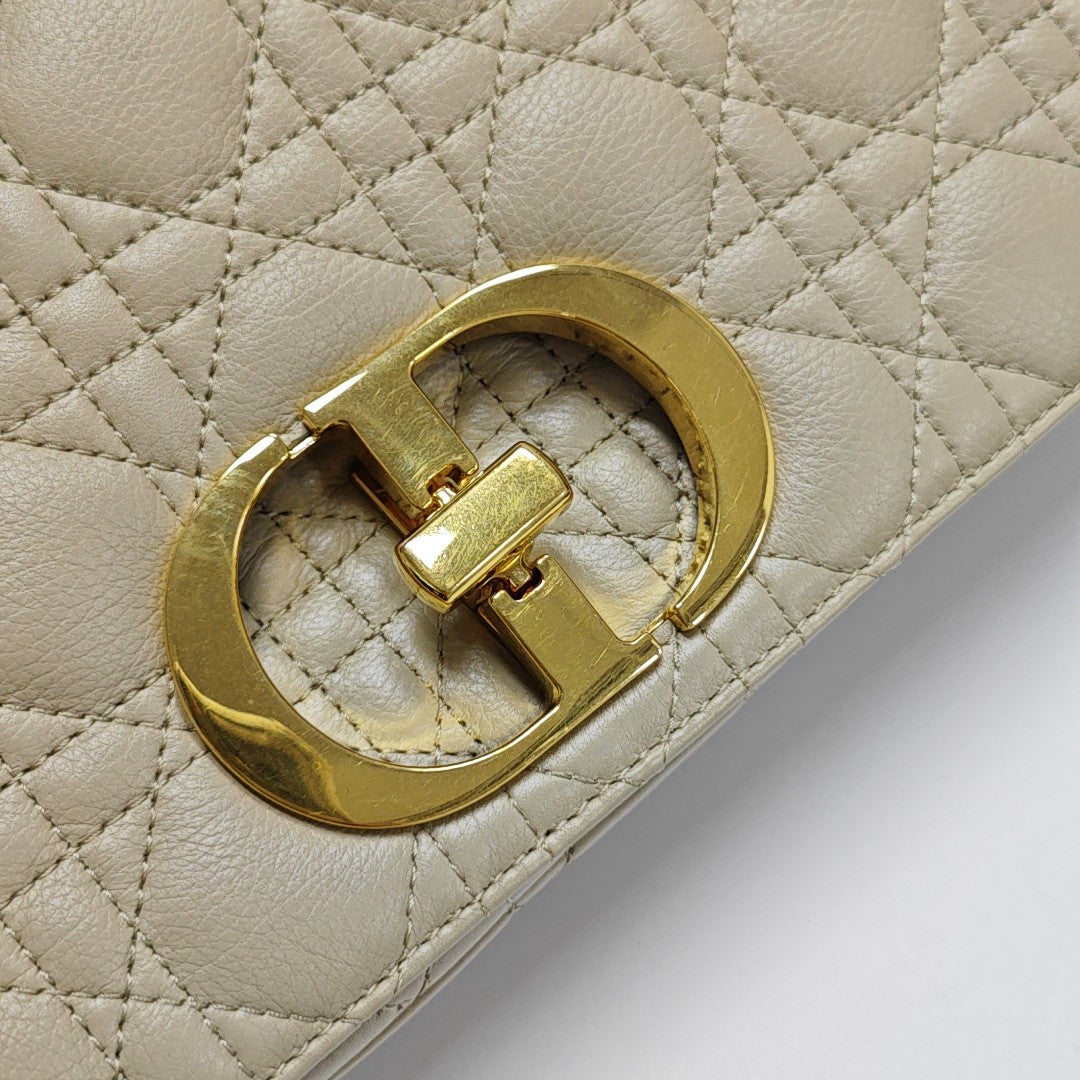 Dior Caro Cannage Calfskin Beige