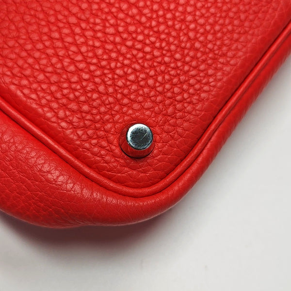 Authenticated pre-owned  Picotin Lock 18 Clemence Red - Bucket Bag at Looply