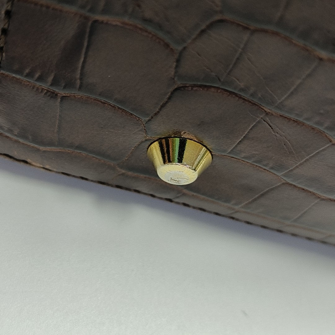 Calfskin Top Handle Bag Brown