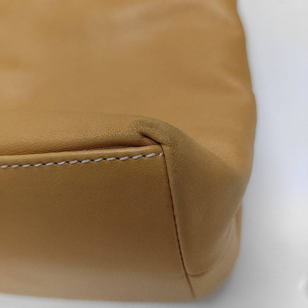 Leather Top Handle Bag Yellow